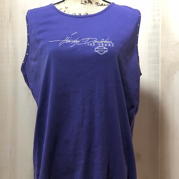 Harley-Davidson Tops - Harley Davidson Tank Top - 2X -Purple Embroidered